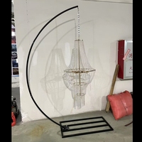 Nouvelle Arrivée Cadre de Fond en Métal Fer Noir ou Blanc, Crochet, Support d'Arche Lumineuse pour Chandelier pour Décoration de Mariage en Extérieur