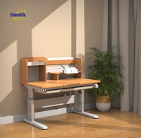 Bureau d'étude ergonomique pour enfants, réglable manuellement, écologique, multifonctionnel, en hêtre allemand, avec plateau épais et pieds en aluminium robustes