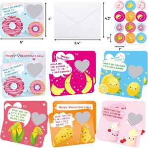 Cartes <span class=keywords><strong>de</strong></span> vœux personnalisées sur le thème des fêtes, cartes <span class=keywords><strong>de</strong></span> la Saint-<span class=keywords><strong>Valentin</strong></span>, blagues à gratter pour les enfants, échange en classe, avec enveloppes et autocollants - Product Image 3