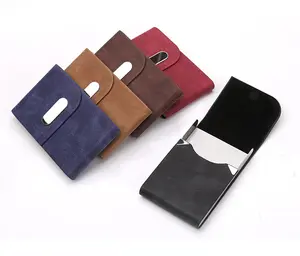 PU Leather Slim Business Card Case ID Case Wallet Pocket Business Name Card Holder for Women and Men