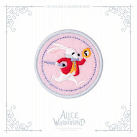 Prêt à expédier : 10 styles de patchs Alice au pays des merveilles, emballage individuel, appliques autocollantes de dessins animés pour vêtements d'enfants