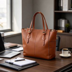 Bolso de mano grande marrón para mujer, bolso clásico con asa superior, bolso práctico y espacioso para el trabajo, viajes de negocios, uso diario - Product Image 2