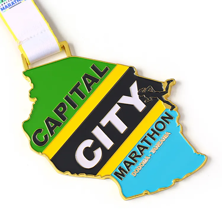 Capitale mappa città Tanzania Dodoma maratona medaglia d'oro prezzo