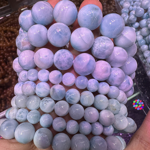 Bracciale all'ingrosso con perle di Larimar 3A in pietra naturale, accessorio gioiello con gemme, <span class=keywords><strong>bracciali</strong></span> con perle di cristallo per <span class=keywords><strong>uomo</strong></span> e donna - Product Image 2