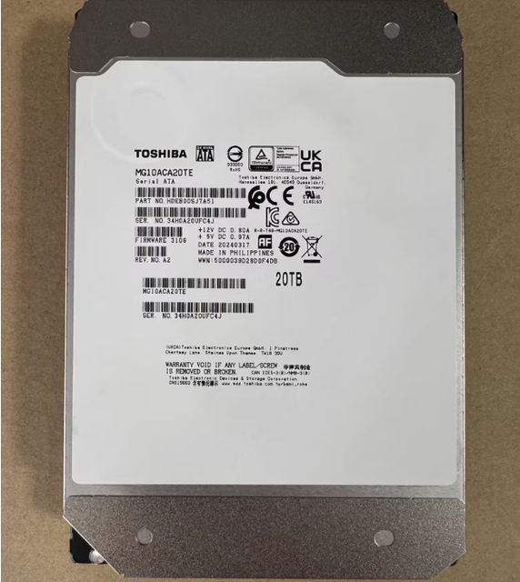TOSHlBA MG10ACA20TE 20TB 3.5 Inch SATA 7200RPM Enterprise Hard Drive 512MB Cache for Server Storage