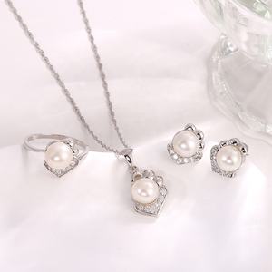 KAMMY 7.5-8mm Ensembles de bijoux pour femmes en argent sterling 925 avec perles pour mariage et fiançailles - Product Image 5