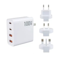 Adaptateur GaN compact 100W USB C PD 2C2A4 ports, logo personnalisé, type C, chargeur mural portable, charge rapide, alimentation pour voyage