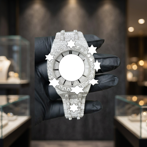 Reloj Mecánico de Lujo para Hombre, Estilo Antiguo, con Moissanita, VVS, Analógico, de Acero Inoxidable, Cristal, Proveedor Directo de la India - Product Image 1