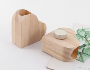 <span class=keywords><strong>Bougeoir</strong></span> écologique en forme de cœur en bois pour chauffe-plat - Product Image 1