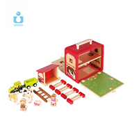 Jouet éducatif en bois pour enfants, ferme avec animaux, maison de ferme Montessori, jouets de Noël pour filles