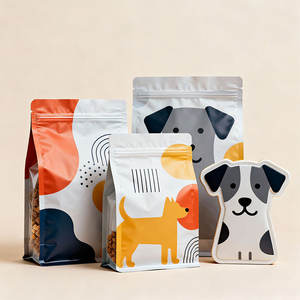 特大容量・頑丈な2.5kg・5kg・10kg・15kgプラスチックジップロックフラットボトムバッグ（ペットフード・ドッグフード包装用） - Product Image 1