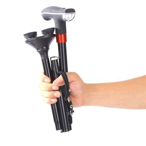 Canne pliante en alliage d'aluminium pour personnes âgées, légère, antidérapante et avec alarme, 850 950 mm, noir, café, or - Product Image 2