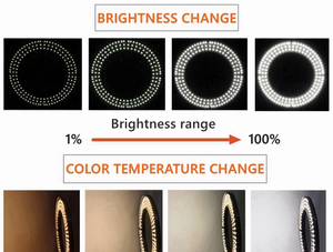 Anneau lumineux de maquillage de 14 pouces à intensité variable, lumière de remplissage de photographie vidéo avec trépied <span class=keywords><strong>pour</strong></span> vidéo de téléphone - Product Image 3