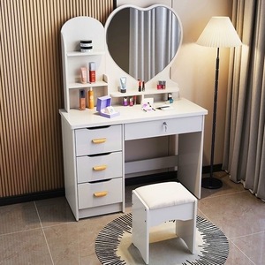 Ensemble de commodes de luxe moderne pour chambre à coucher avec miroir et éclairage, meuble de rangement en bois à <span class=keywords><strong>tiroirs</strong></span> pour maquillage, idéal pour petit appartement - Product Image 4