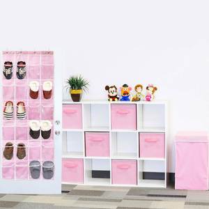 24 Grid Pink Transparent Pocket <b>Shoe</b> Cover <b>Storage</b> Closet Rack Hanging Door Rear Hanging Bag - Product Image 4
