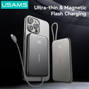 แบตเตอรี่สำรองไร้สาย USAMS CD227 สำหรับโทรศัพท์แอนดรอยด์ แบตเตอรี่สำรองแม่เหล็ก 10000mah สำหรับ <span class=keywords><strong>iPhone</strong></span> 16 15 <span class=keywords><strong>14</strong></span> 13 Pro Max - Product Image 2