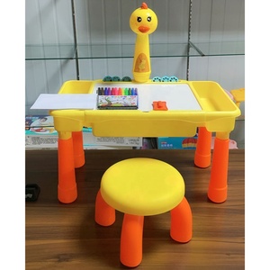 Tavolo Multifunzione 6 in <span class=keywords><strong>1</strong></span> per Bambini con Proiettore, Disegno, Apprendimento, Giochi con Acqua e Sabbia, Set di Blocchi da Costruzione - Product Image 3