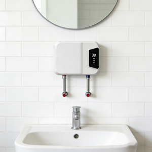 Calentador de Agua Instantáneo Mini, Económico, 110V, para Ducha, Diseño Moderno, Eléctrico, para Uso Doméstico y en Automóviles, de Acero Inoxidable - Product Image 1