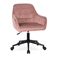 Fauteuil de bureau moderne en velours, pivotant et rembourré, avec vérin à gaz noir, pour bureau à domicile et salon