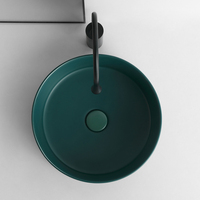 Lavabo rond coloré, lavabo noir mat, lavabo pour se laver les mains, lavabo en céramique, vasque de salle de bain