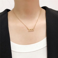 Collar de acero inoxidable chapado en oro de 18 quilates 111 222 333 444 555 666 777 888 000 collar delicado collar con número de Ángel para mujer