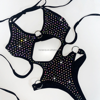 S669 Justaucorps de Couleur Personnalisée Sexy en Cristaux AB, Vente en Gros, Tenue de Danse Exotique pour Stripper, Maillot de Bain une Pièce à Strass, Vêtement de Scène
