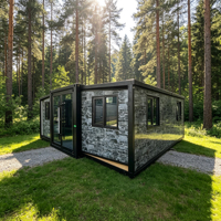 Maison conteneur extensible : Cabane portable et économique pour l'hébergement en station forestière, les vacances et les séjours en gîte