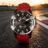 Montre-bracelet à quartz avec boîtier en acier inoxydable et bracelet en cuir véritable/silicone/acier inoxydable en option, montre pour homme, style business et sport