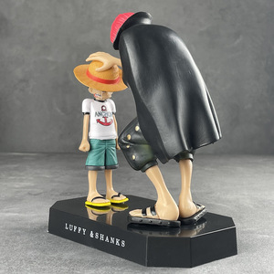 Figurines PVC Luffy au chapeau de paille et <span class=keywords><strong>Shanks</strong></span> aux cheveux roux pour collection, jouets de voiture et de bureau - Product Image 3