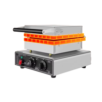 Commercial électrique 220V acier inoxydable gaufre crêpe crêpière Machine de cuisine rotatif carré grille four Snack four nouveau