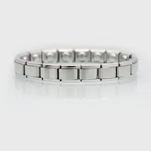 Adjustable Stainless Steel 9mm Classic links modular silver magnetic Italian Charm starter Bracelet