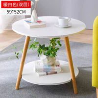 Table d'appoint ronde nordique simple et moderne, petite table de chevet en bois, table basse solide de style européen pour salon