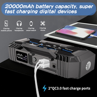 Starter Baterai Lithium 2000A, Paket Baterai Starter Mobil Portabel dengan Pengisian Cepat USB hingga Mesin Bensin 8.0L dan Diesel 6.0L