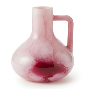 Pink Borosilicate Glass <b>Tea</b> Pitcher Lid Straw <b>Infuser</b> Belly Cup Shape Handmade Contemporary Design Custom Colorful Business Gift - Product Image 1
