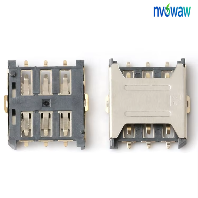 Micro Nano Push 6-Pin Copper Brass Nano SIM Card Socket