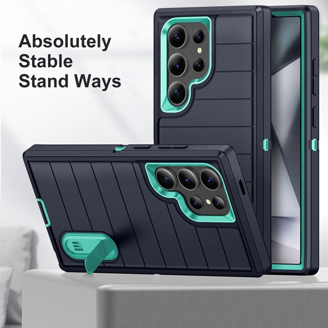 360 Full Body Protective Heavy Duty Defender Armor Stand Cell Phone Case for Samsung Galaxy S26 S25 S24 Ultra S23 S22 FE Plus