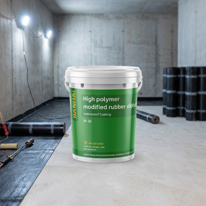 Revêtement bitumineux durable certifié CE, respectueux de l'environnement, pour la réparation des fuites <span class=keywords><strong>d</strong></span>'<span class=keywords><strong>eau</strong></span> sur les toits en béton, les murs de salle de bain et les carreaux, W-26 Liquide - Product Image 1