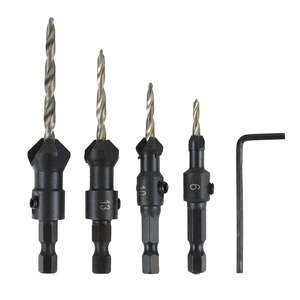 4-Piece Woodworking Tapered Drill Bits 6 10 13mm Hex Shank Countersink Drills For Hole Opening And Countersinking - Product Image 1