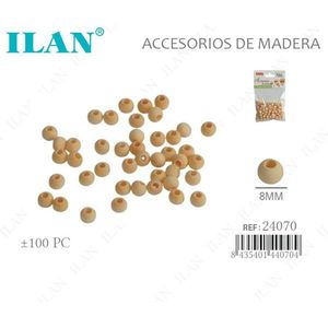 Perline in legno ILAN da 8 mm con foro grande per artigianato e creazione di gioielli - Product Image 3