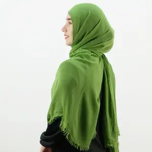 Wholesale Designer Solid Color Pure Modal Bamboo Hijab Viscose Head Wraps Scarf Crepe Plain Shawls For Muslim Women 60 Color