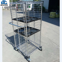 Chariot multifonctionnel à plateau d'ESD de niveau élevé, support de grillage avec des roues, mobile