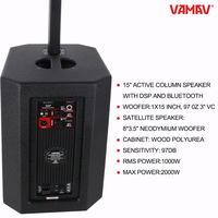 VAMAV XPECTRA1000 Altavoz de Columna Activo 15 Pulgadas 1000W RMS 2000W PEAK Sistema PA Profesional Bocina de Escenario