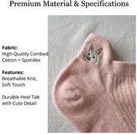 Vente en gros d'usine, chaussettes basses pour femmes, mignonnes, avec broderie de dessins animés, chaussettes amusantes à la mode