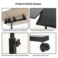 Table relevable - Table de chevet mobile 3-en-1, bureau pliable réglable, bureau de lit, bureau d'ordinateur paresseux pour canapé et bureau