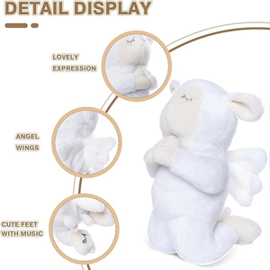 Yingii industrie unisexe priant en peluche d'agneau en peluche blanc en peluche Animal de <span class=keywords><strong>dessin</strong></span> <span class=keywords><strong>animé</strong></span> <span class=keywords><strong>pour</strong></span> petits garçons filles en peluche prière agneau jouet - Product Image 4