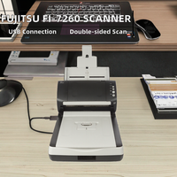 Pemindai Optik Fujitsu Fi-7260 USB Duplex Pembaca Kertas & Kartu Plastik Fitur ADF Sensor CMOS Warna 24-Bit untuk Tablet PC
