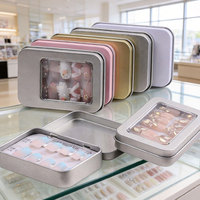 Boîte en métal rectangulaire simple et vide de couleur rouge multi-usages pour échantillons cosmétiques, parfums solides, baumes à lèvres, bougies, savons, emballages