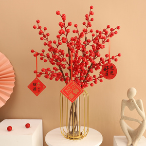 ZhiXia, venta al por mayor, materiales de espuma y plástico, fruta roja, ramas de arándanos, flor, decoración navideña para el hogar - Product Image 4