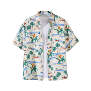 <span class=keywords><strong>Chemise</strong></span> à manches courtes ample et personnalisable pour hommes Hawaii Casual Cool Trendy Holiday Print for Couples Single Breasted XXXL Size - Product Image 1