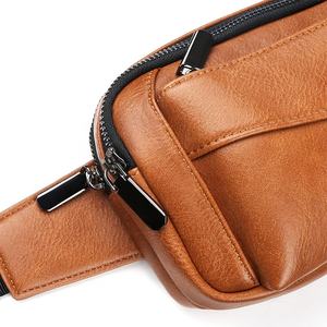 Bsci กระเป๋าคาดไหล่หนังผู้ชาย, กระเป๋าคาดเอวกระเป๋าหนังหลายใบคาดลำตัวสำหรับธุรกิจขี่รถจักรยานยนต์ - Product Image 4